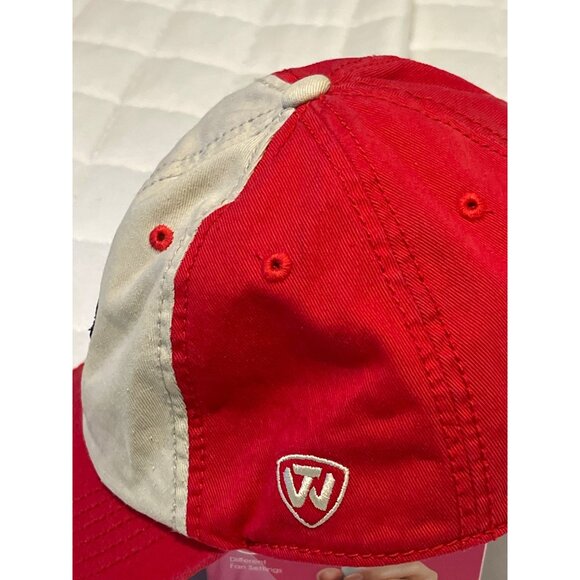 Georgia Bulldogs Adjustable Red & Beige Baseball Cap By Top Of The World preowne - Picture 3 of 9